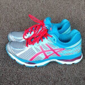 Asics Gel-Cumulus 17 Running Sneakers T5D8N- Women’s Size 8  Blue Pink Excellent